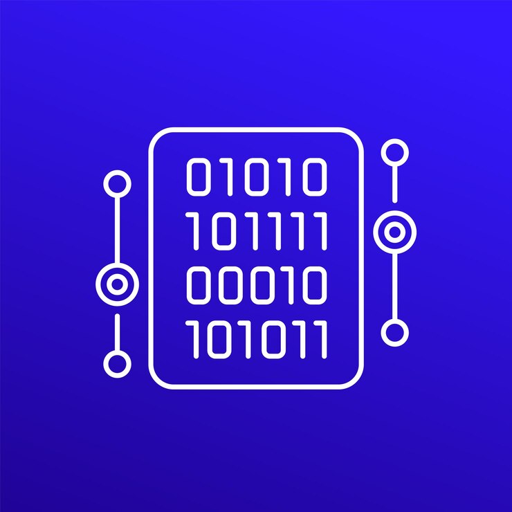 Vector compile code icon in line style