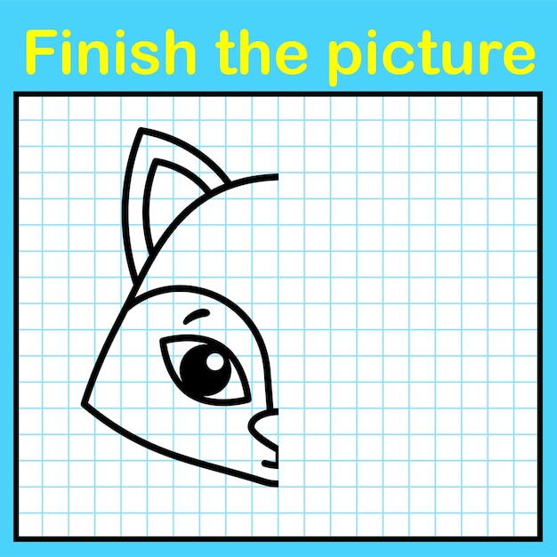 Complement fox with a symmetrical picture and paint it A simple drawing game for kids