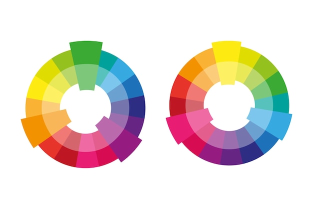 Vector complementair kleurenwiel plat vectorpictogram voor apps en websites vector illustratie