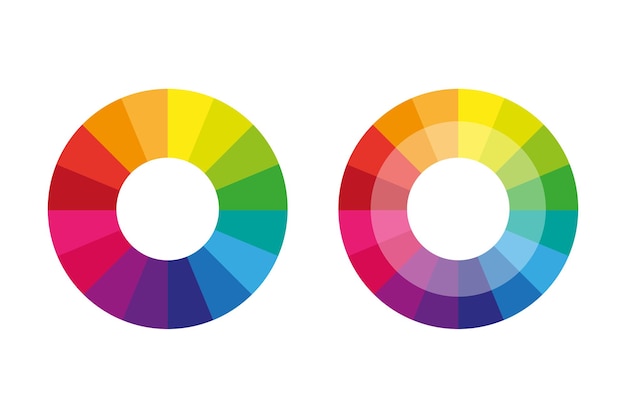Icona del vettore piatto della ruota dei colori complementare per applicazioni e siti web illustrazione vettoriale