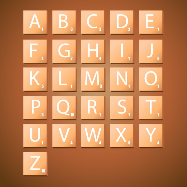 Complete alphabet uppercase in scrabble letters to create sentence