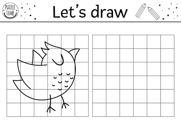 Complete the bird picture Vector forest drawing practice worksheet Printable