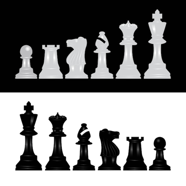 Complete chess vector illustration bundle set