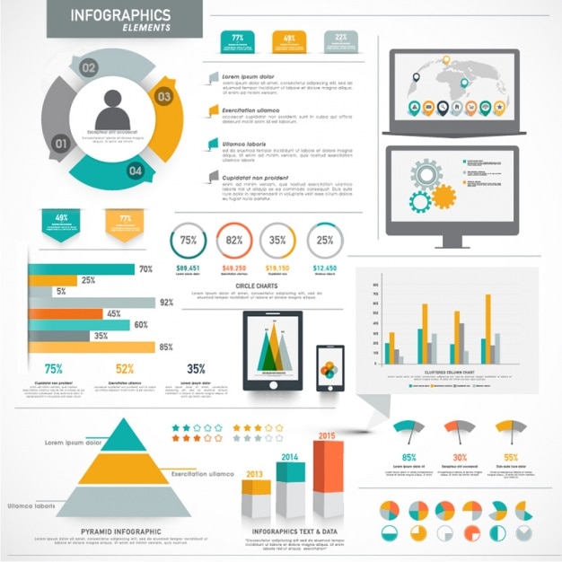 다른 자원을 가진 완전한 Infographic 템플릿