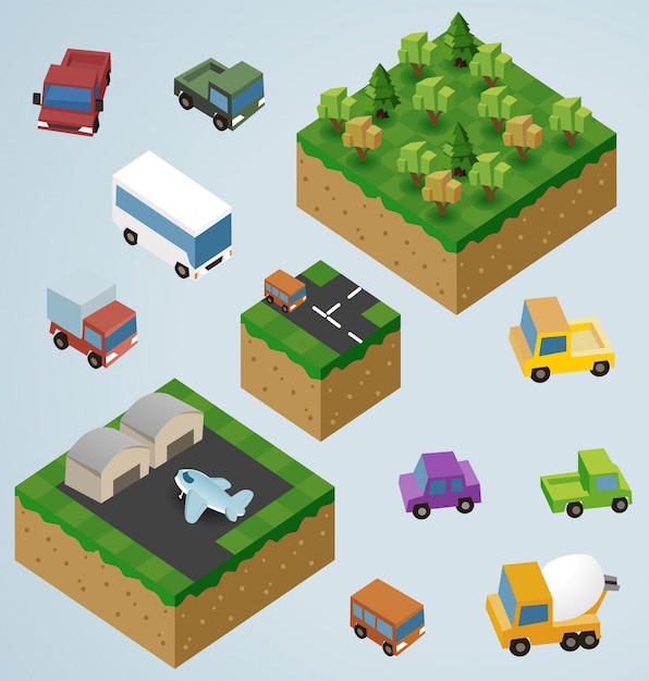 Complete isometric tiles-serie