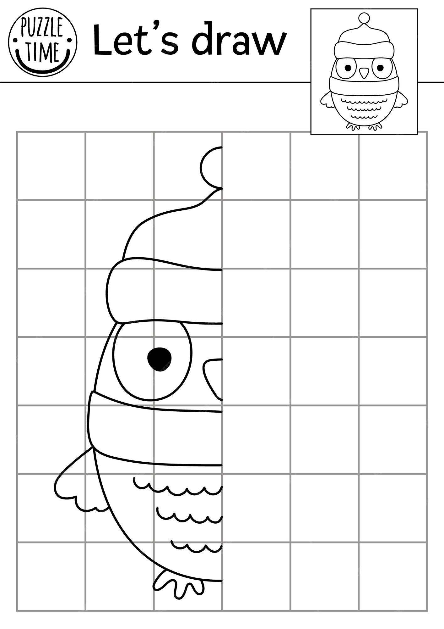 Premium Vector Complete the owl picture Vector forest symmetrical