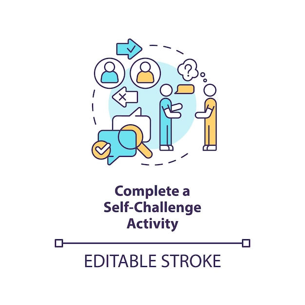 Complete self challenge activity concept icon