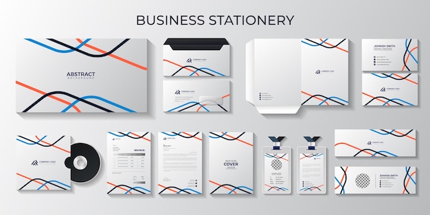 complete set of professional business full stationery and letterhead, identity, branding, id card