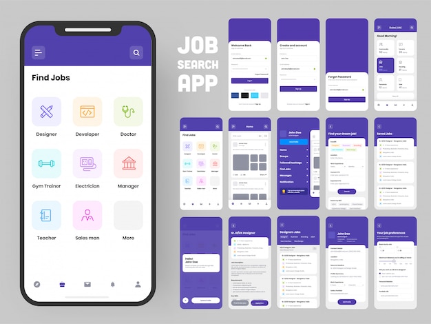 Complete Ui And Ux Screens For A Mobile App.