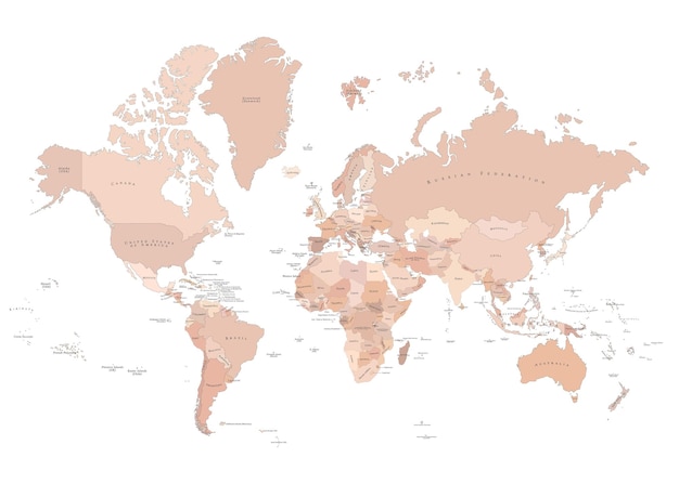 Vector complete world country map