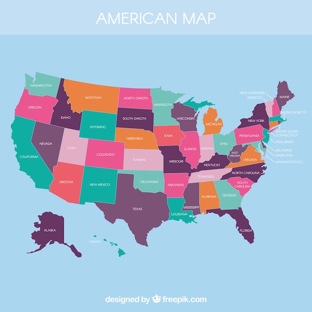 Vector completed american map