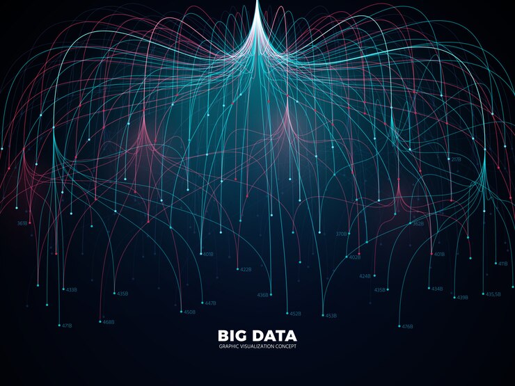 Vector complex information big data visualization. abstract futuristic energy representation