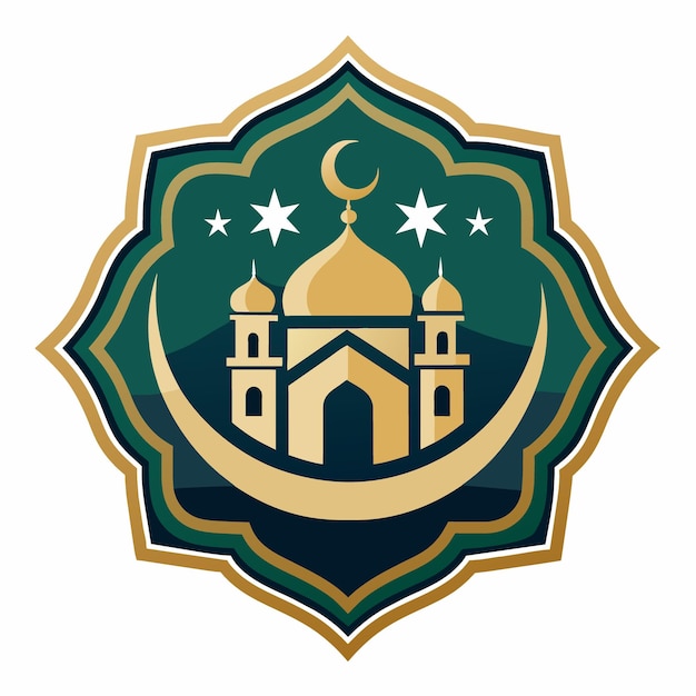 Complex islamitisch geometrisch vectorontwerp witte achtergrond perfecte badge of logo