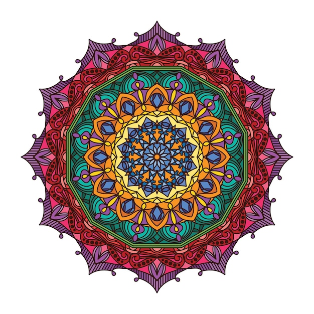 Complex kleurrijk mandala-patroonontwerp