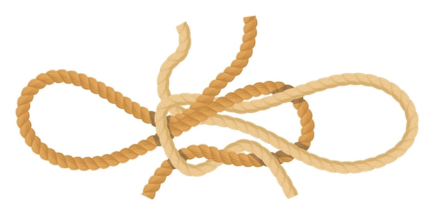 complex knot beige rope tangled confusion problem challenge graphic design isolated white