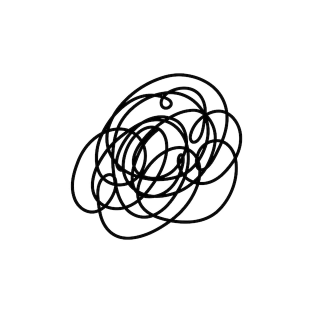 Complex line complicated way messy ball concept loading idea vector process