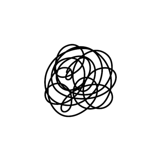 Vector complex line complicated way messy ball concept loading idea vector process