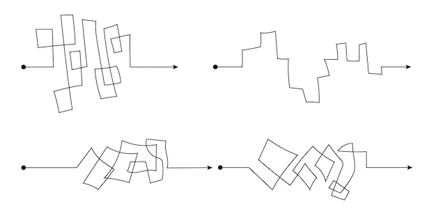 Vector complexe eenvoudige manier van begin tot idee chaos vereenvoudiging van probleemoplossing en zakelijke oplossing