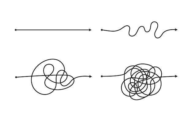 Vector complexe en gemakkelijke eenvoudige manier van begin tot eind vectorillustratiereeks