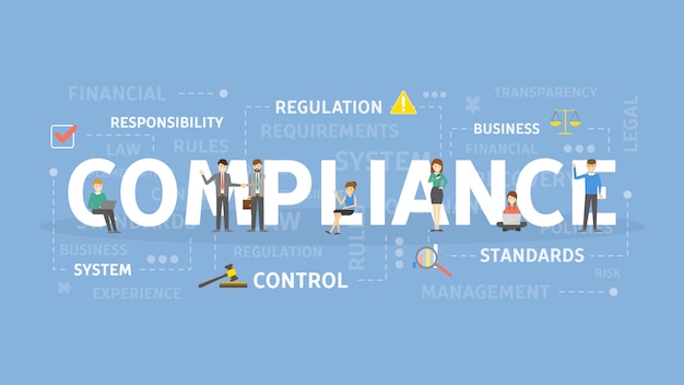 Compliance concept illustratie. idee van verantwoordelijkheid, standarts en controle.