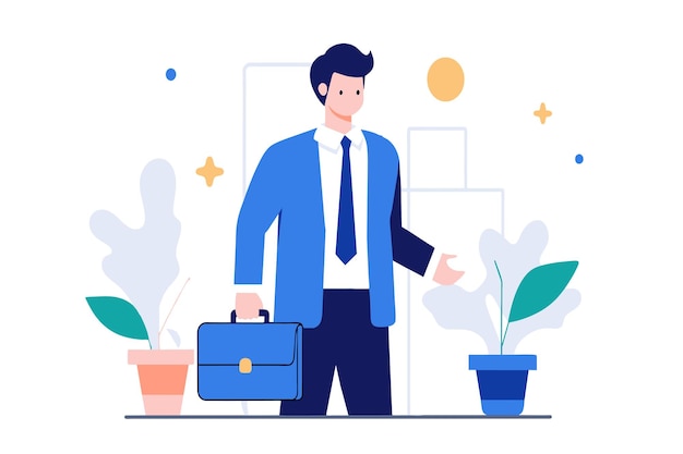 Vector a composed professional dressed in business attire holding a briefcase