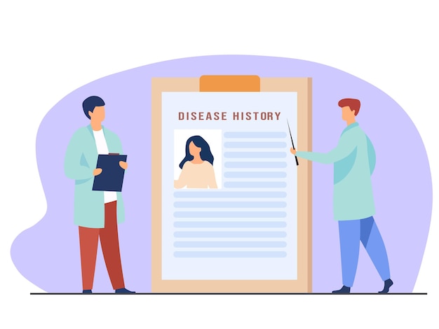 Composite picture doctors disease history vector illustration