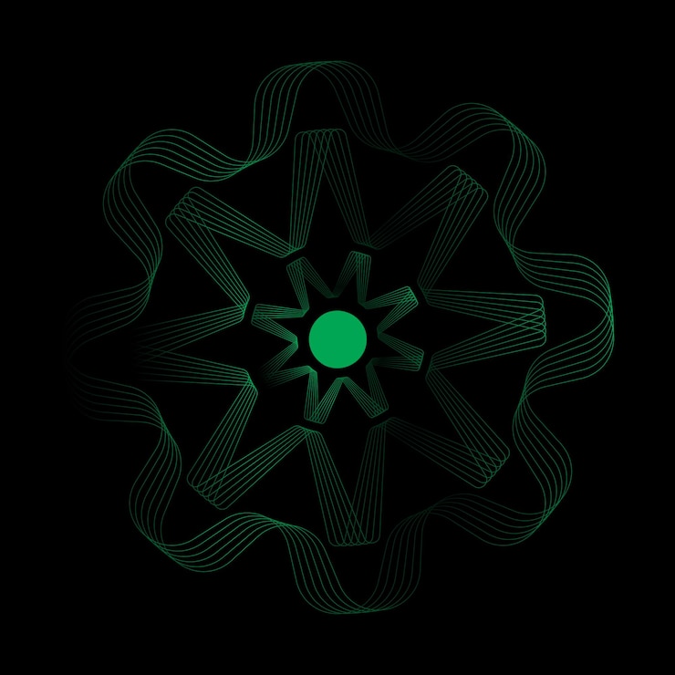 Vector composition of chamomile flowers isolated on black background