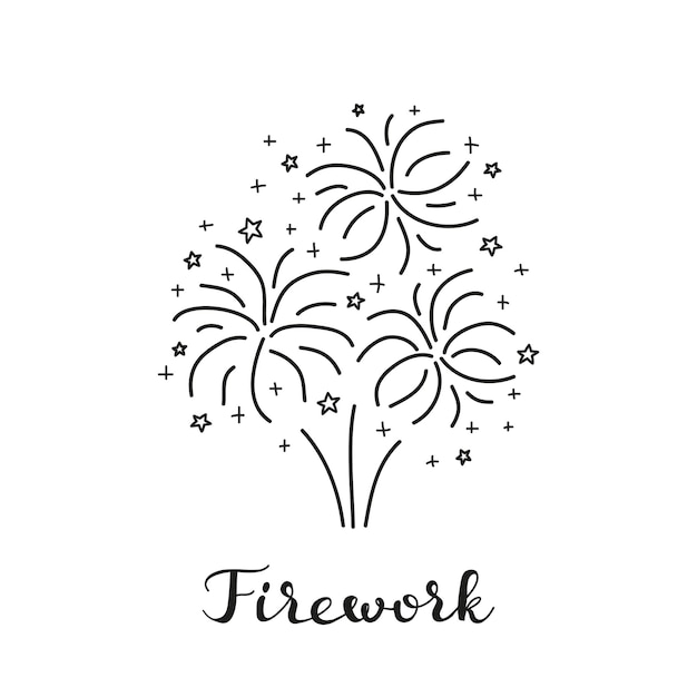 Composizione di fuochi d'artificio doodle