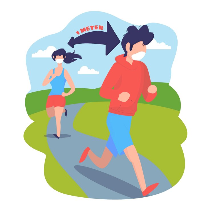 Vector composition of exercising 1 meter away