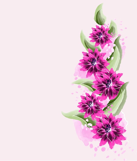 Vector composition floral watercolor place for text