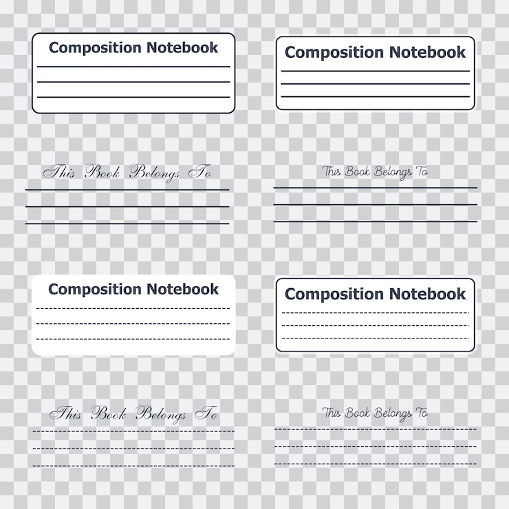 Vector composition notebook this book belongs to notebook name template journal name template