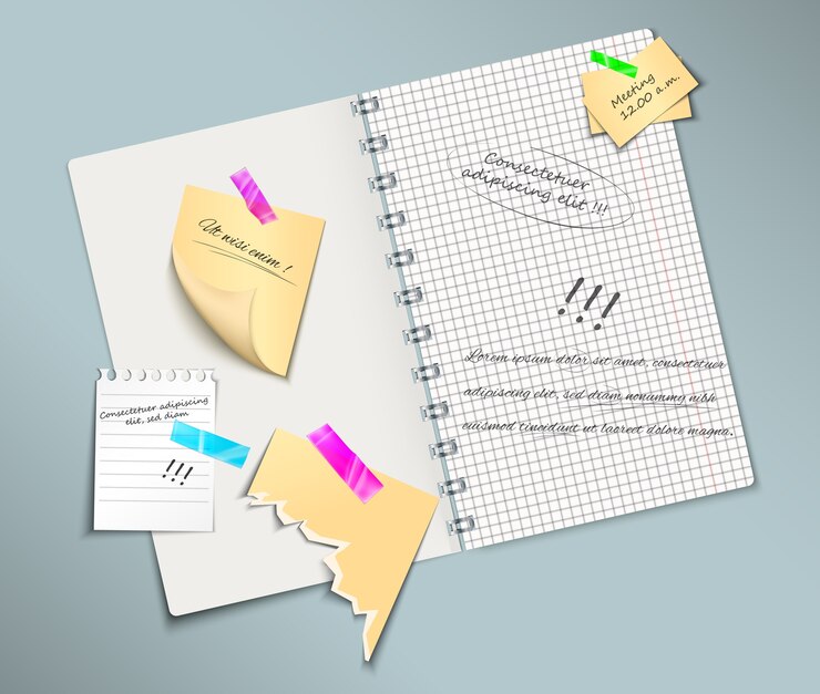 Vector composition of realistic paper notes