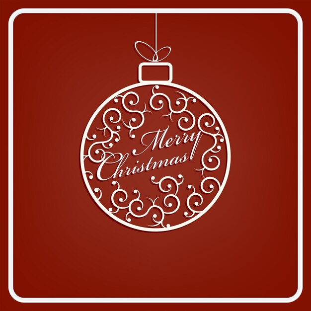 Vector composition of a white christmas ball with text