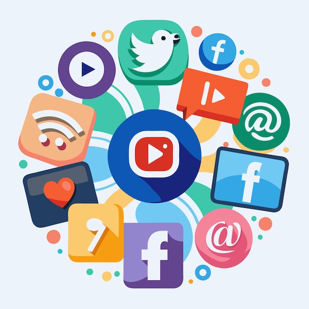 comprehensive collection of social media icons vector illustration