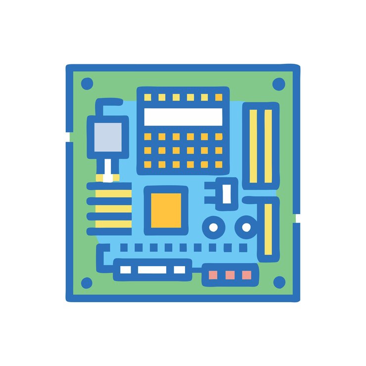 Vector comprehensive motherboard icon for technology