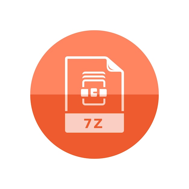 Compressed file format icon in flat color circle style computer data software