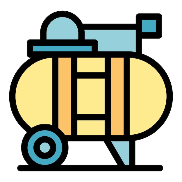 Compressor machine icon Outline compressor machine vector icon color flat isolated