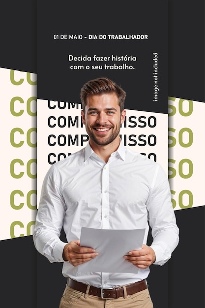 Compromisso dia do trabalhador business man black