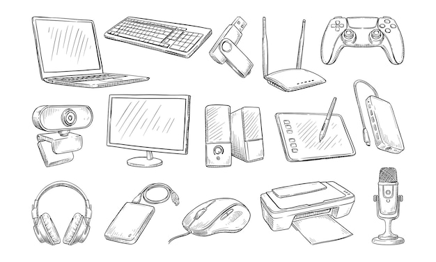 コンピュータ アクセサリー 手描きコレクション