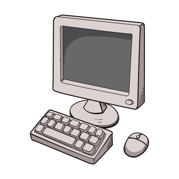 Vettore cartone animato del computer