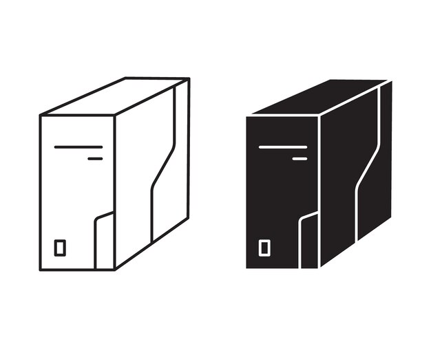 computer case linear thin line icon graphics computer case vector set use for web ui or app