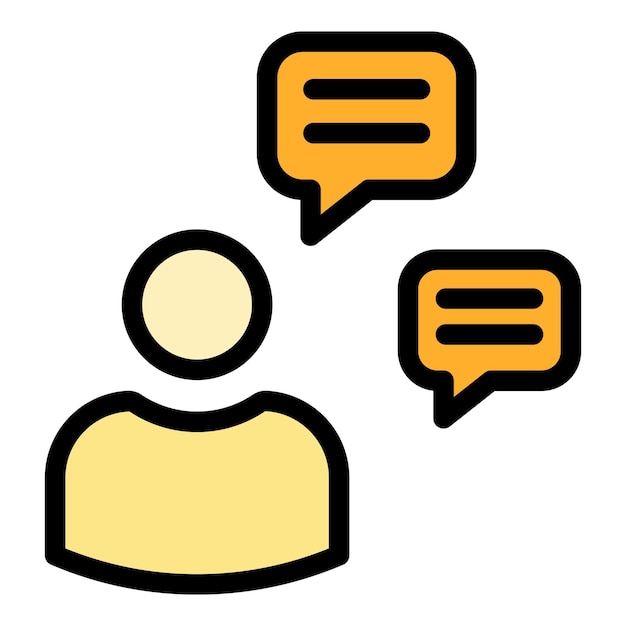 Computer chat verzoek icoon Outline computer chat verzoek vector icoon kleur plat geïsoleerd