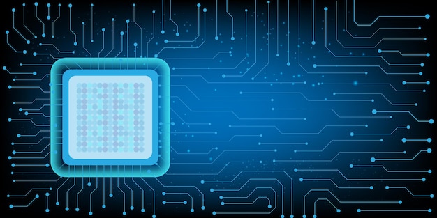 Компьютерный чип Вектор электронной платы для технологии и финансовой концепции и образования