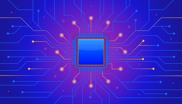 Vector computer chip technology background