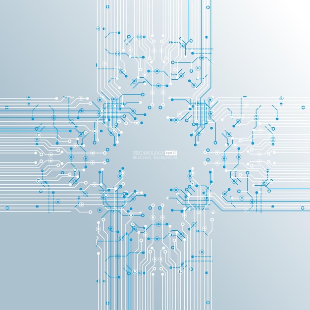 컴퓨터 칩셋 회로 기판 기술 추상적 인 배경 벡터 일러스트 레이 션
