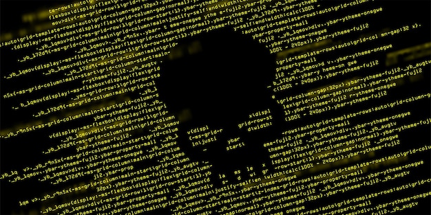 Computer code hacking and virus attack tech background