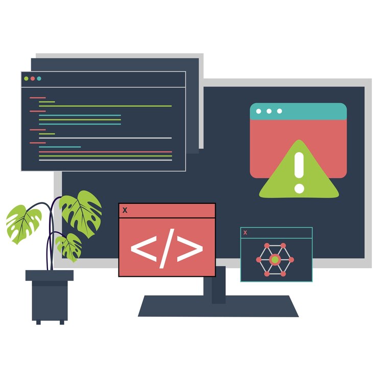 Vector computer coding illustration