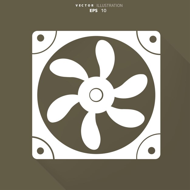 Vector computer cooling fan icon