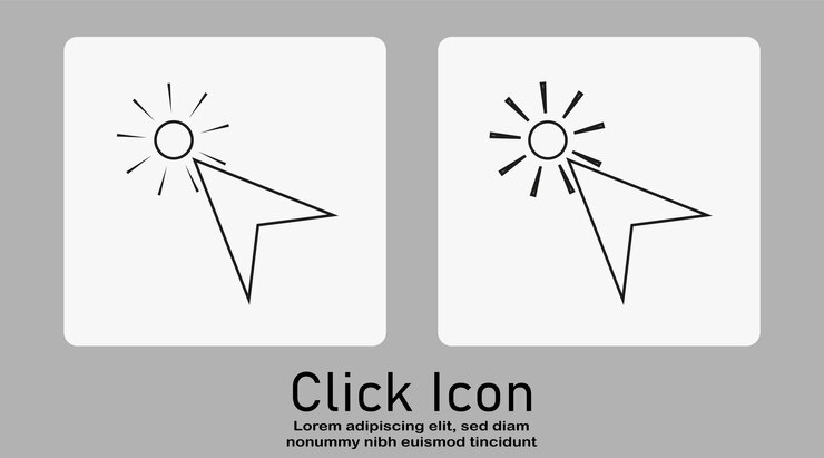 Vector computer cursor click arrow pointing click link button vector isolated on a white background