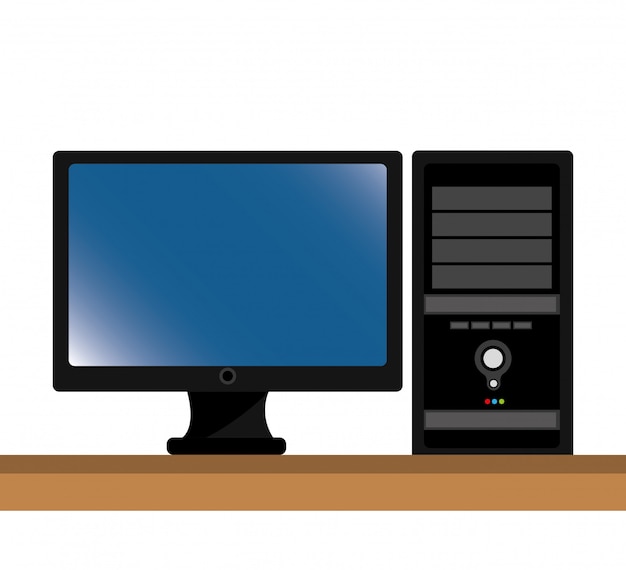 Vector computer desktop isolated icon design